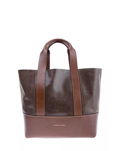 Кожаная сумка шоппер со съемным клатчем Glossy Brunello cucinelli