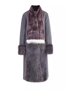 Пальто из плотного фетра с деталями из кроличьего меха и меха лисы Lorena antoniazzi