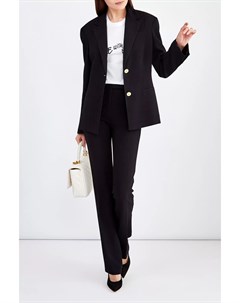Прямые черные брюки в стиле минимализм из костюмной ткани Versace