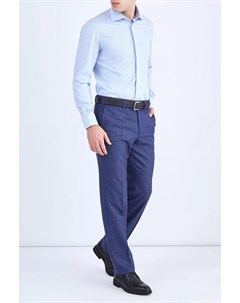 Шерстяные брюки с микро принтом и замшевой отделкой пояса Luciano barbera