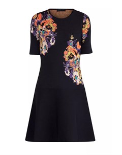 Трикотажное платье с цветочным узором контрастирующим с фоном Etro