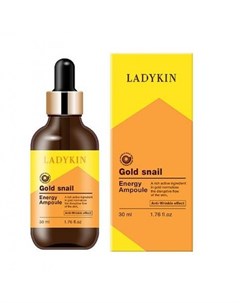 Сыворотка для лица с муцином улитки ladykin gold snail energy ampoule Ladykin