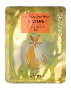 Маска тканевая с красным женьшенем pure natural mask sheet ginseng The saem