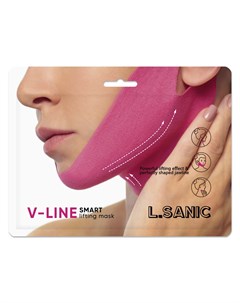 Маска бандаж для коррекции овала лица одноразовая v line smart lifting mask L'sanic