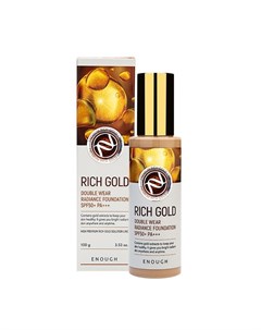 Тональная основа с золотом для сияния кожи rich gold double wear radiance foundation spf50 pa Enough