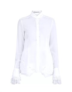 Шелковая блуза с кружевными вставками и воротом Windsor Ermanno scervino