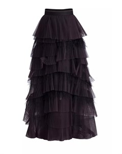 Юбка макси Feather Flounces из плиссированного тюля и перьев страуса Brunello cucinelli