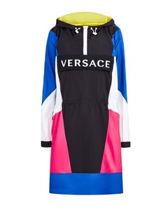 Платье анорак из нейлона с талией на кулиске и массивной молнией Versace
