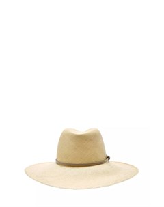 Соломенная шляпа с лентой из кожи Agnona