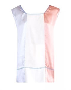 Блузка без рукавов из струящейся атласной ткани с контрастной строчкой Marni