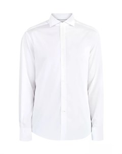Классическая белая рубашка из хлопкового поплина Brunello cucinelli