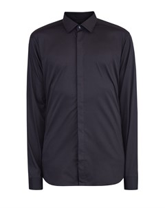Черная рубашка из эластичного хлопкового поплина Xacus