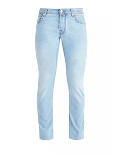 Светлые джинсы с цветной прострочкой швов и фурнитурой Silver plated Jacob cohen