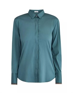 Рубашка с вышивкой Мониль на манжетах Brunello cucinelli