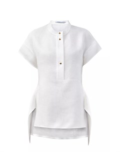 Льняная блуза с рукавами оборками Agnona