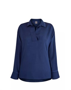 Минималистичная блуза свободного кроя из шелка с отложным воротом Lorena antoniazzi