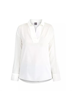 Блуза из чистого шелка с асимметричными кромками и отложным воротом Lorena antoniazzi