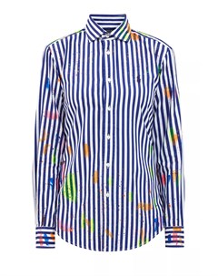Рубашка из хлопка с нанесенным вручную фактурным принтом Polo ralph lauren