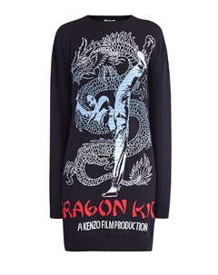 Платье с жаккардовой вышивкой Dragon Kick в стиле азиатских афишами Kenzo