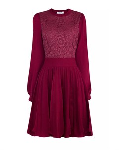 Платье из шерстяной пряжи с лифом из кружева Heavy Lace Valentino