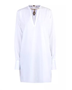 Удлиненная блуза с массивным колье и V образным декольте Valentino