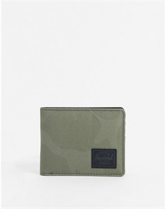 Зеленый бумажник с камуфляжным принтом Herschel supply co
