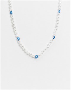 Белое ожерелье из искусственного жемчуга и других бусин Pieces