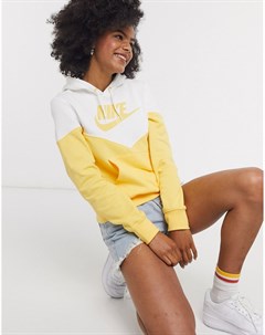 Худи желтого цвета в винтажном стиле Nike