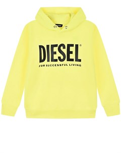 Желтое худи с логотипом детское Diesel