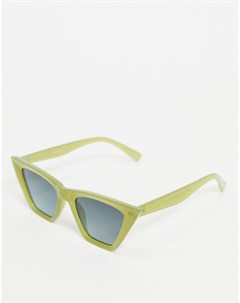 Оливковые солнцезащитные очки кошачий глаз Asos design