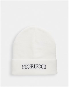 Белая шапка бини с вышитым логотипом Fiorucci