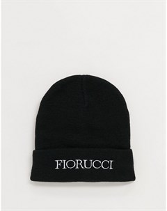 Черная шапка бини с вышитым логотипом Fiorucci