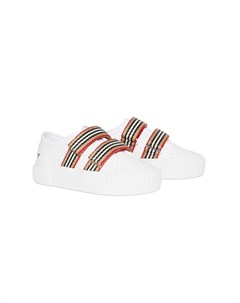 Кроссовки на липучках в полоску Icon Stripe Burberry kids