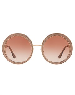 Фактурные солнцезащитные очки в круглой оправе Dolce & gabbana eyewear