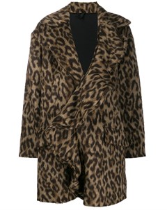 Пальто с леопардовым узором и оборками Unravel project