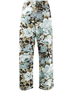 Укороченные джинсы с цветочным принтом Parosh