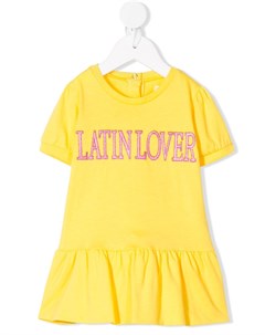 Ярусное платье толстовка с вышивкой Latin Lover Alberta ferretti kids