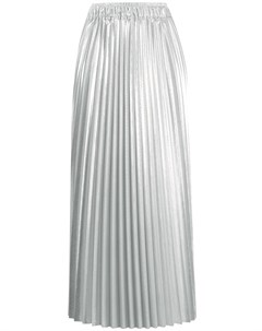 Плиссированная юбка миди с эффектом металлик Nude