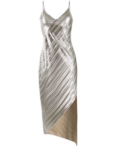 Плиссированное платье с эффектом металлик David koma