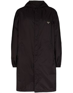 Пальто с капюшоном и логотипом Prada