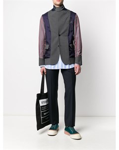 Однобортный пиджак с контрастными вставками Sacai