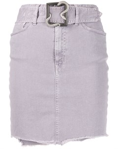 Джинсовая юбка с необработанным краем и поясом Just cavalli