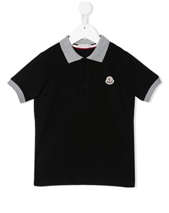 Двухцветная рубашка поло с логотипом Moncler enfant