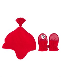 Комплект из перчаток и шапки с нашивкой логотипом Moncler