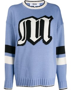 Вязаный свитер оверсайз с логотипом Msgm
