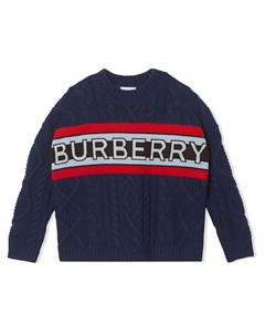 Свитер фактурной вязки с логотипом Burberry kids