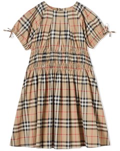 Платье в клетку Vintage Check со сборками Burberry kids