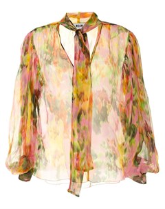 Прозрачная блузка с абстрактным принтом Msgm