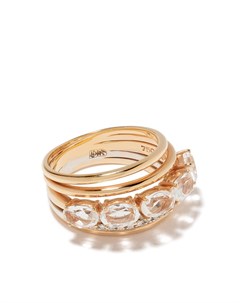 Кольцо Looping из розового и белого золота с бриллиантами и кварцем Brumani