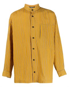 Полосатая рубашка 1980 х годов с воротником стойкой Issey miyake pre-owned